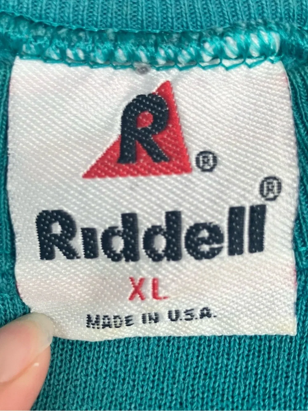 Vintage 90’s Riddell Miami Dolphins Teal Graphic Crewneck